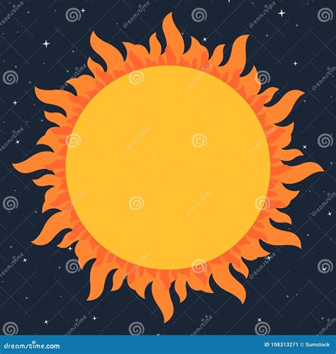 Cartoon Style Sun In Space Stock Vector Illustration Of Square 108313271