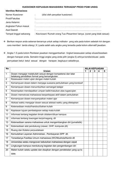 Contoh Kuesioner Tentang Kepuasan Pelanggan Merupakan Sumber Imagesee