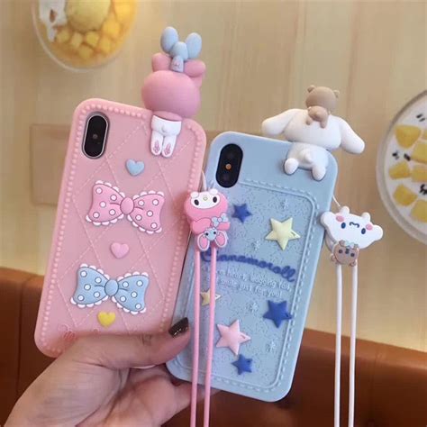Cartoon Cute Bow Kitty Melody Dog Silicone Case Cover For Iphone X 8 7