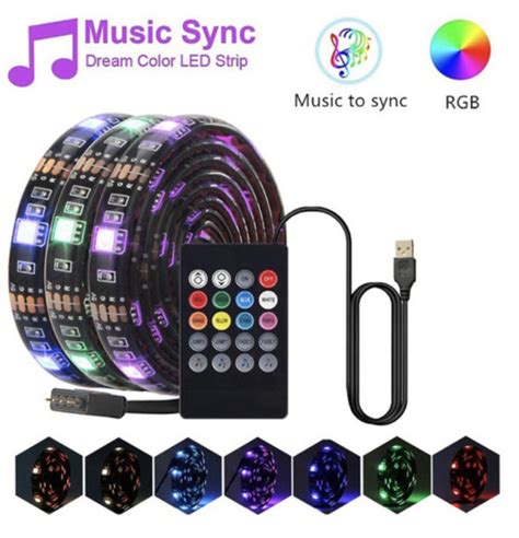 App Controlled Sound Activated Waterproof Rgb Strip Lights