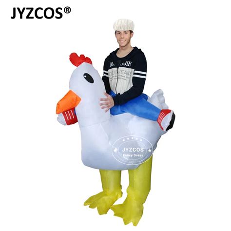 Jyzcos Purim Halloween Airblown Inflatable Chicken Costume Adult Rooster Cock Fancy Dress