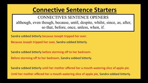 11 And Ks2 Creative Writing Tips Starting Sentences With Connectives
