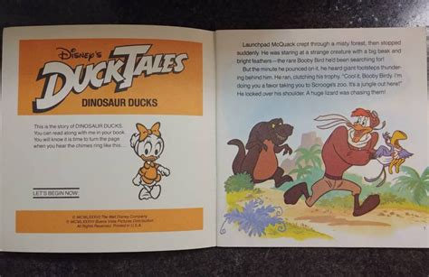 Disneys Ducktales Dinosaur Ducks 1988 Read Along Tape Etsy
