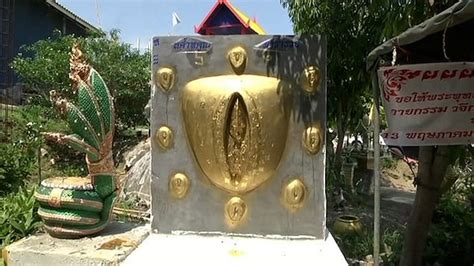 New Golden Vagina That Stands 4ft Tall Is Worshipped By Women At Thai