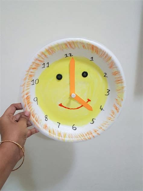 Paper Plate Clock Materials Crafting Papers