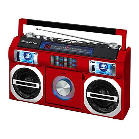 Studebaker Bluetooth Radio Boombox Red Sb2145r