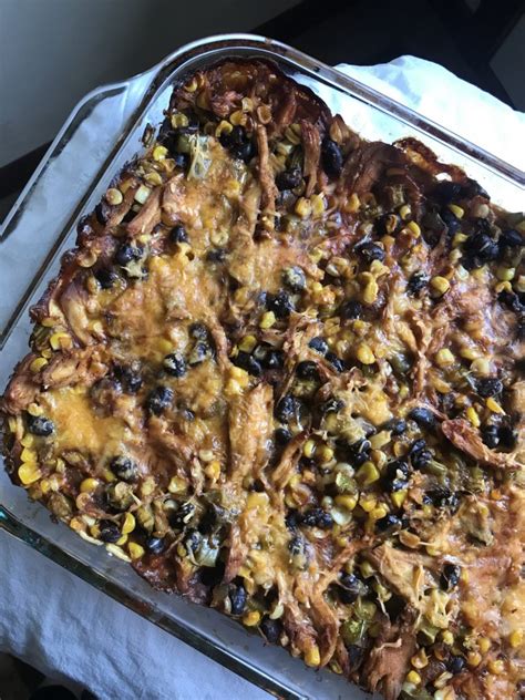 Replace the chicken with 1 cup of ground beef or even shredded leftover roast beef. Chicken, Black Bean, & Corn Enchilada Casserole - Farm ...