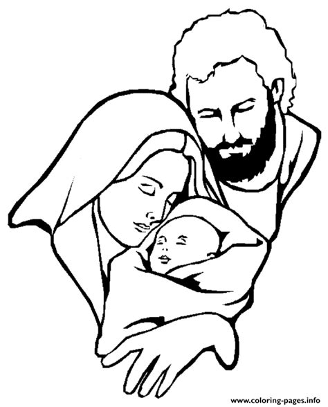 Mary With Baby Jesus Coloring Page Printable