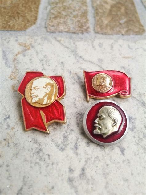Lenin Soviet Pin Badges Vintage Soviet USSR Pin Badge CCCP Communist Propaganda Soviet