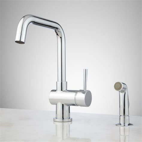 Kitchen faucet with a side sprayer one of the most commonly used kitchen faucets is the single hole kitchen faucet. One Hole Kitchen Faucets With Sprayer