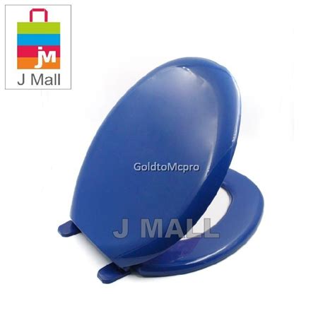J Mall Plastic Toilet Bowl Seat And Cover With Screws Dark Blue