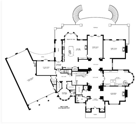 Main First Level Plan 22000 Square Foot Brick And Stone Mansion In
