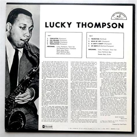 Lucky Thompson Featuring Oscar Pettiford Vol1 Lp Vinyl Ph