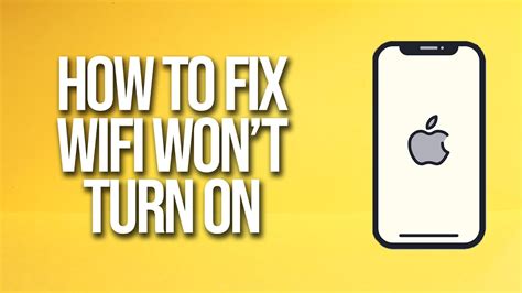 How To Fix Iphone Wifi Wont Turn On Youtube