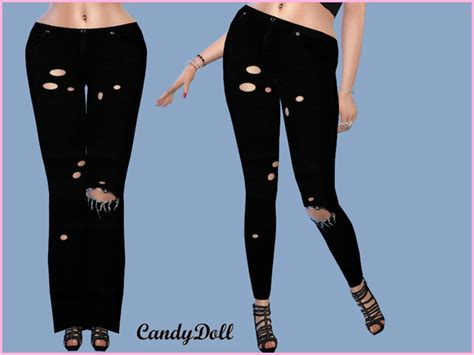 Black Ripped Jeans Set By Candydolluk At Tsr Sims 4 Updates