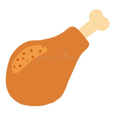 Chicken Leg Icon On White Background Meat Sign Flat Style Chicken