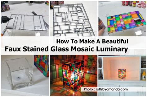 Does the thought of painting or drawing a straight line freak you out? How To Make A Beautiful Faux Stained Glass Mosaic Luminary