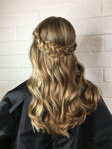 Braided Style For Prom Or Homecoming Dance Hair Curly Blonde With Highlights Dance