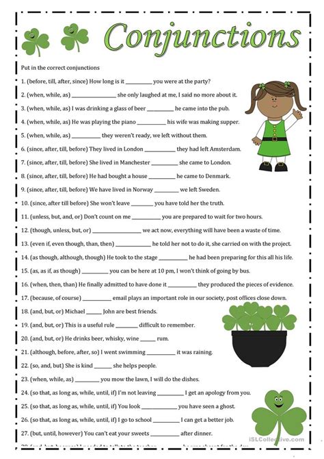 If you're looking for some concrete ways to the listener and talker activity is another good activity for showing the importance of active listening this fun twist on a familiar game will result in greater knowledge and understanding of your spouse. Conjunctions worksheet - Free ESL printable worksheets ...