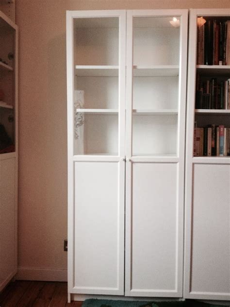 One Ikea Billy Oxberg Bookcase Doors Panel At Bottom Glass At Top