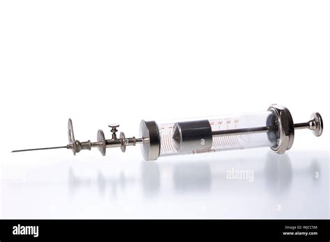 Vintage Syringes Isolated On White Stock Photo Alamy