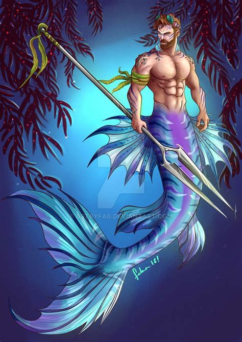 Merman For Fight By Artbyfab On Deviantart Male Mermaid Fantasy