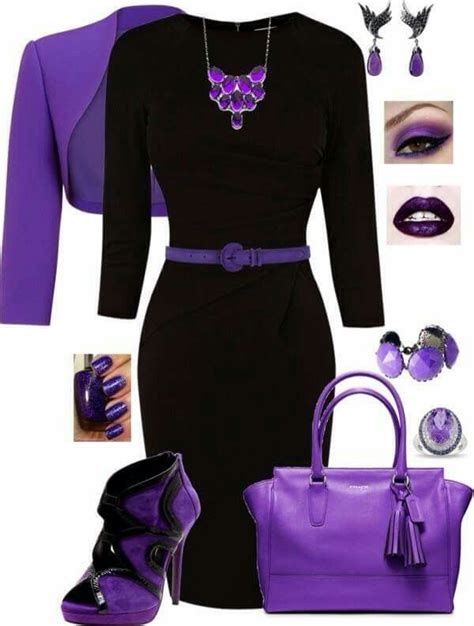 Black And Purple Outfits Women Dresses Images 2022