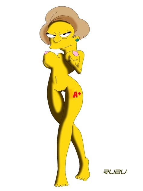 Rule 34 Breasts Curvy Edna Krabappel Female Female Only Human Large Breasts Mature Solo The