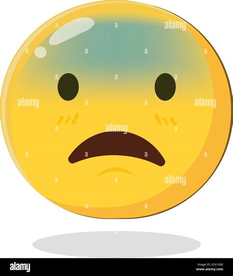 Scared Emoticon Cartoon Isolated Vector Illustration On White