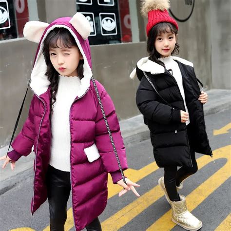 Jmffy Jacket Kids Winter Girl Coats Jackets Children 2018 Long Teenage