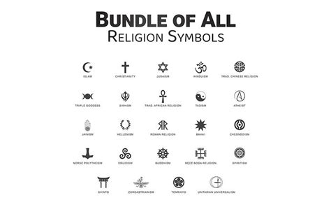 Icon Set Of Religion Icons Bundle Of All Religious Symbols
