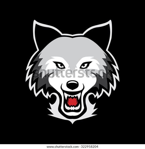 Angry Wolf Face Vector Stock Vector Royalty Free 322958204 Shutterstock