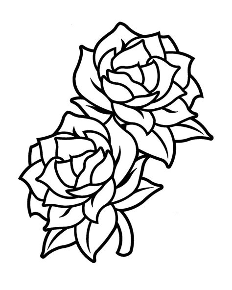 Simple line drawing of rose bud stock vector illustration. Tumblr Skull Drawing | Free download on ClipArtMag