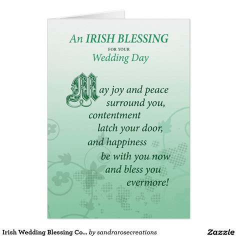 Irish Wedding Blessing Congratulations Card Wedding Connection