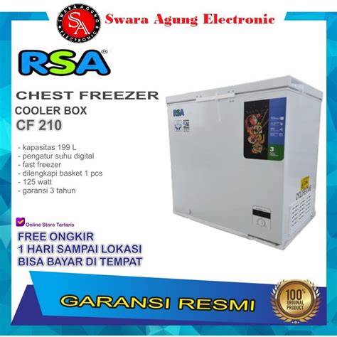 Jual Chest Freezer Liter Rsa Type Cf Khusus Daerah Medan Shopee Indonesia