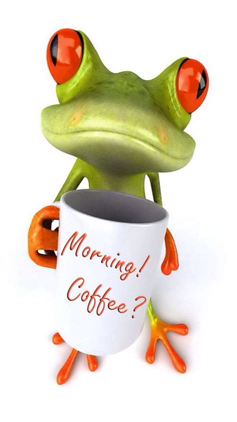 Morning Coffee Frog Iphone Wallpaper Background Funny Good Morning