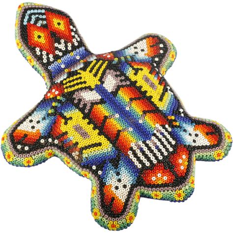 Huichol Bead Art Turtle Mexican Indian Hand Crafted Terrapin Perlenkunst