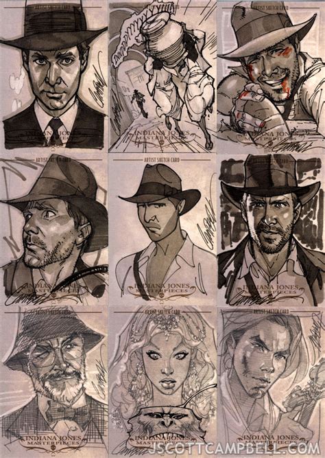 Indiana Jones Sketch Cards 7 By J Scott Campbell On Deviantart