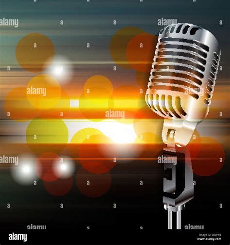 Abstract Music Blur Background With Retro Microphone Stock Vector Image