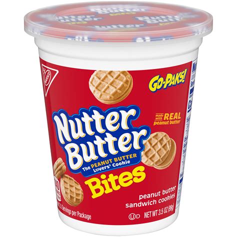 Substitute thawed extra creamy whipped topping for sweetened whipped cream. Nabisco Nutter Butter Bites, Go Paks, Peanut Butter ...