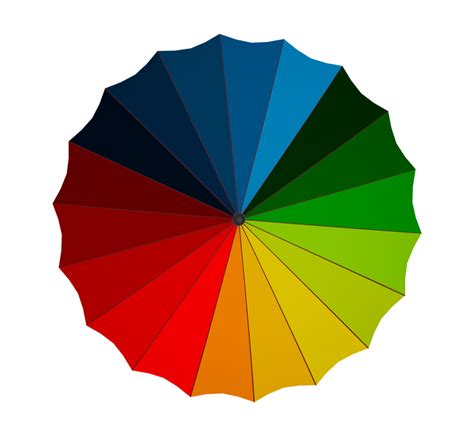 3d Illustration Rainbow Umbrella Top View 9585330 Png