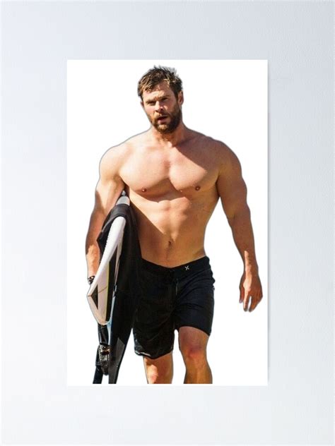 Chris Hemsworth Six Pack Poster For Sale By Robbypratama Redbubble