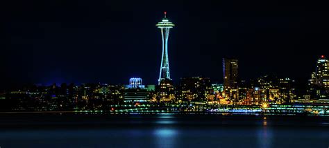 Seattle Space Needle At Night Photograph By Tl Mair