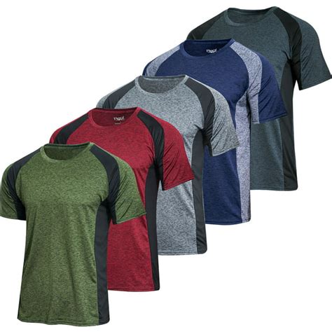 Real Essentials 5 Pack Mens Dry Fit Moisture Wicking Active