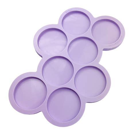 molde de silicone para resina paleta de círculo sem furo 8 cavidades 5 cm estúdio lilac