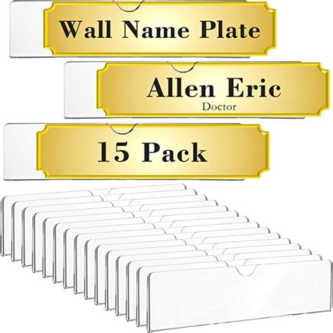 Pack Acrylic Wall Name Plate Holder With Adhesive Tapes Clear Sign
