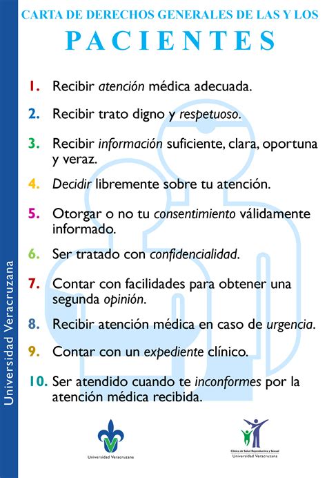 Carta De Derechos Generales De Las Y Los Pacientes Cl Nica Universitaria De Salud Reproductiva