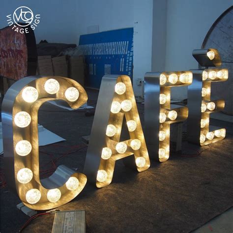 3d Light Up Vintage Letter Lights Metal Led Marquee Letters China