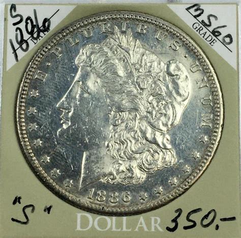 Lot 1886 S Us 1 Morgan Silver Dollar W Case Ms60