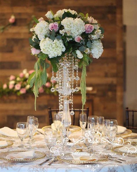 70cm Tall Crystal Wedding Centerpiece Acrylic Flower Stand Centre Table